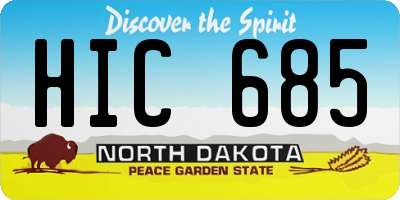 ND license plate HIC685