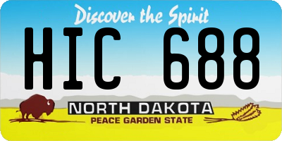 ND license plate HIC688