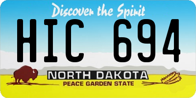 ND license plate HIC694