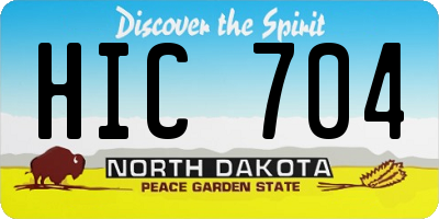 ND license plate HIC704