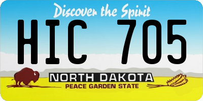 ND license plate HIC705
