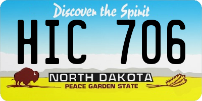 ND license plate HIC706