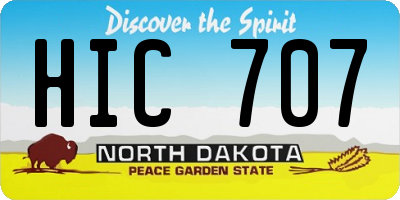 ND license plate HIC707