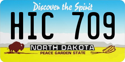 ND license plate HIC709