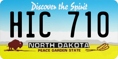 ND license plate HIC710