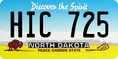 ND license plate HIC725