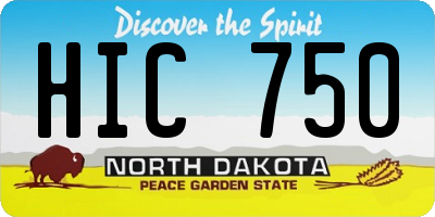 ND license plate HIC750