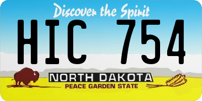 ND license plate HIC754