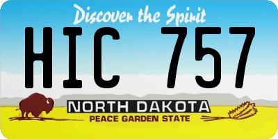 ND license plate HIC757
