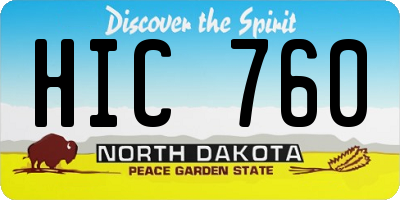 ND license plate HIC760