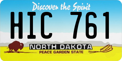 ND license plate HIC761