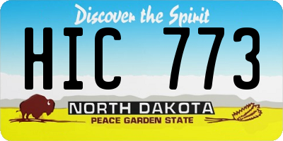 ND license plate HIC773