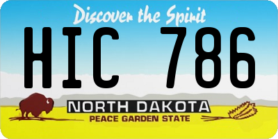 ND license plate HIC786