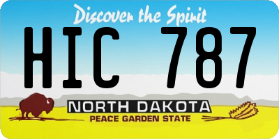ND license plate HIC787