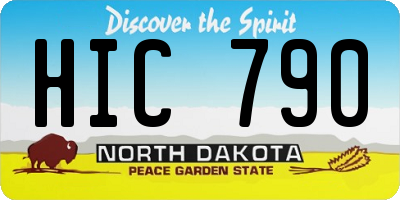 ND license plate HIC790