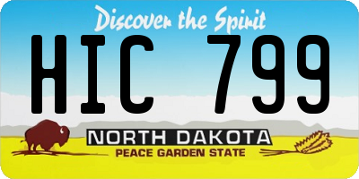 ND license plate HIC799