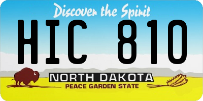 ND license plate HIC810