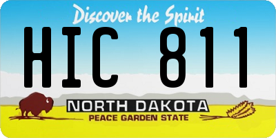 ND license plate HIC811