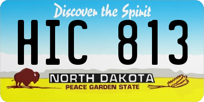 ND license plate HIC813