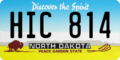 ND license plate HIC814