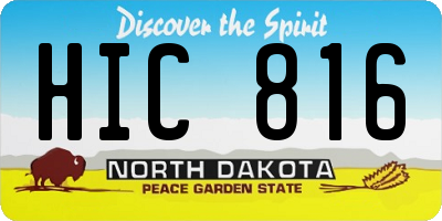 ND license plate HIC816