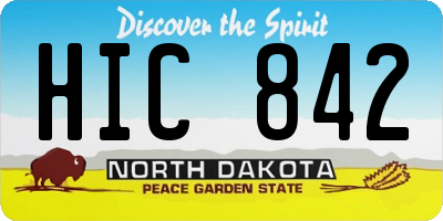 ND license plate HIC842