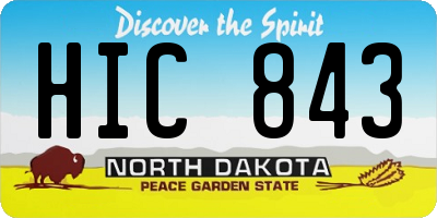 ND license plate HIC843