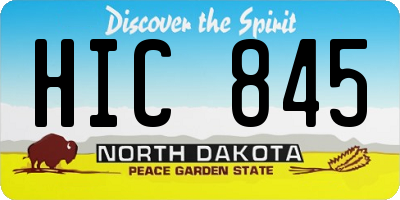 ND license plate HIC845