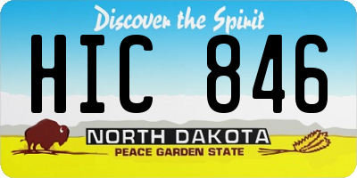 ND license plate HIC846