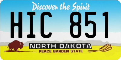 ND license plate HIC851