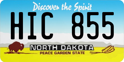 ND license plate HIC855