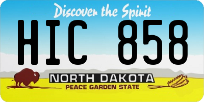 ND license plate HIC858