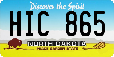 ND license plate HIC865