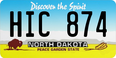 ND license plate HIC874