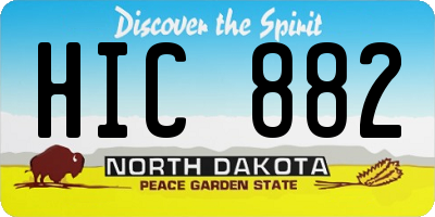 ND license plate HIC882