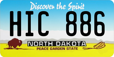 ND license plate HIC886
