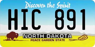 ND license plate HIC891