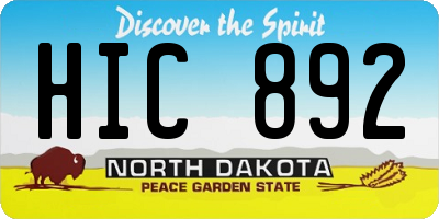 ND license plate HIC892