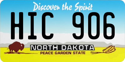 ND license plate HIC906
