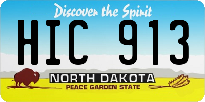 ND license plate HIC913