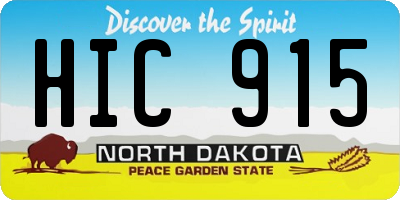 ND license plate HIC915