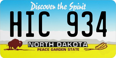 ND license plate HIC934