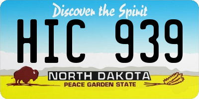 ND license plate HIC939