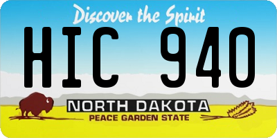 ND license plate HIC940