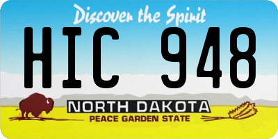 ND license plate HIC948