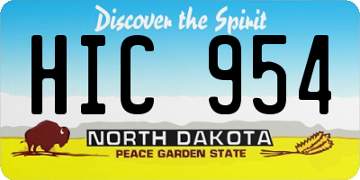 ND license plate HIC954