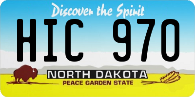 ND license plate HIC970
