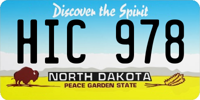 ND license plate HIC978