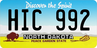 ND license plate HIC992