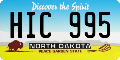 ND license plate HIC995